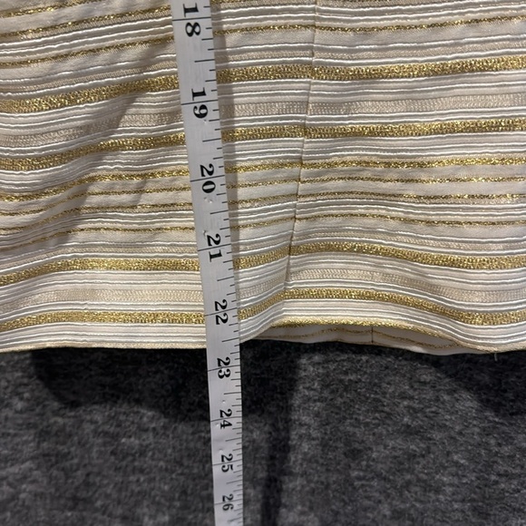 JS collections formal, twinset top and jacket, ivory Gold metallic stripe Sz 16 - Picture 14 of 16